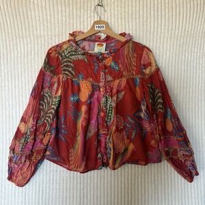 FARM Rio Mystic Bush Buttoned Multicolored Blouse Size XS